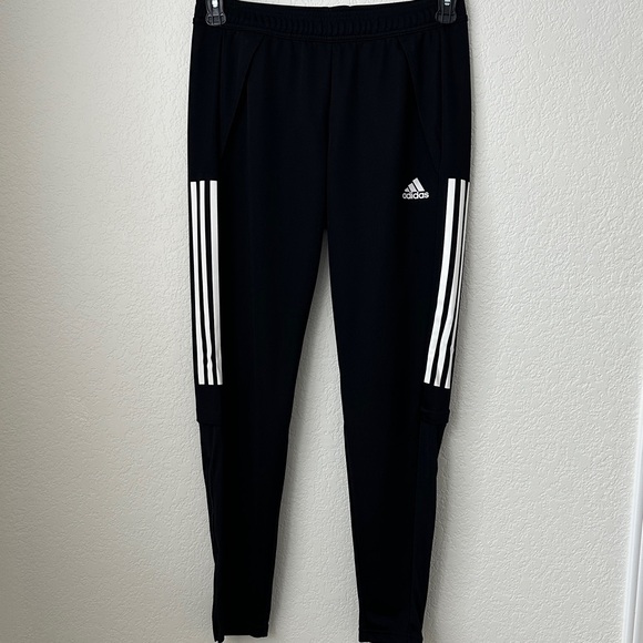 Women’s Black Adidas Joggers with Classic Three Stripe Design - Picture 1 of 8